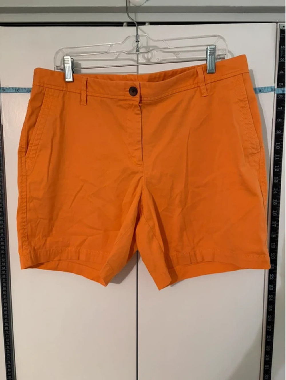 Talbots Women’s Relaxed Chino Shorts Size 12 Orange Cotton Bermuda Casual